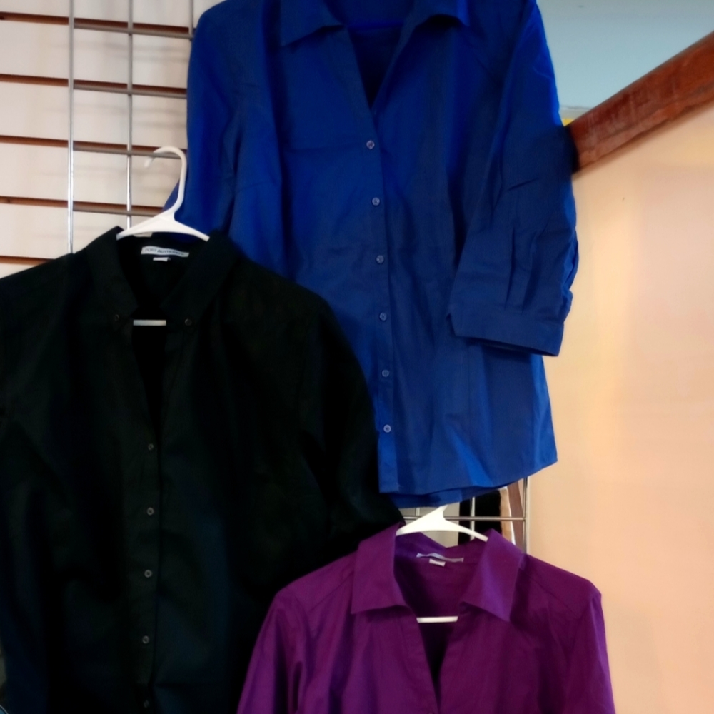 Women's dress shirts size large.